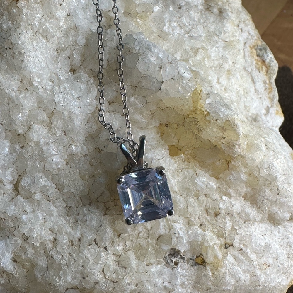 Square Cut Faux Diamond Necklace